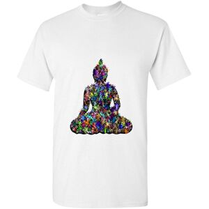 Gildan (M) Sitting Rulai Buddha Statue Peace Flower White Men T Shirt Tee Top Gildan (M) Sitting Rulai Buddha Statue Peace Flower White Men T Shirt Tee Top