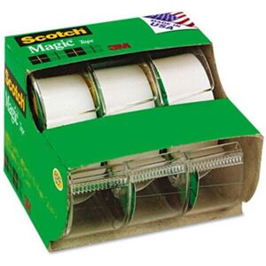 3M Magic Office Tape Refillable Dispenser 3/4 x 8 yards Three per Box 3M Magic Office Tape Refillable Dispenser 3/4 x 8 yards Three per Box