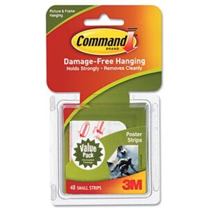 3M Command Poster Strips Value Pack White 48 Strips-Pack 3M Command Poster Strips Value Pack White 48 Strips-Pack