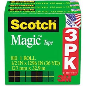 3M Magic Tape Refill 1/2 x 36 Yards 3 Pack 3M Magic Tape Refill 1/2 x 36 Yards 3 Pack