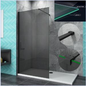 AICA (1100mm) Black Walk In Wet Room Shower Enclosure 8mm Nano Glass AICA (1100mm) Black Walk In Wet Room Shower Enclosure 8mm Nano Glass