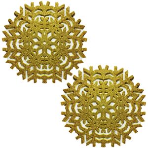 Gr8 Home (2 x Gold Placemats) Glitter Snowflake Placemats Table Mats Set Gr8 Home (2 x Gold Placemats) Glitter Snowflake Placemats Table Mats Set