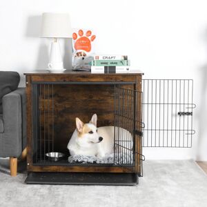 Bingopaw (S(63x51x60cm)) Wooden Dog Crate Furniture End Table Double Door Bingopaw (S(63x51x60cm)) Wooden Dog Crate Furniture End Table Double Door