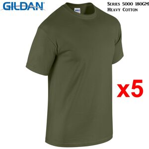 (2XL) 5 Packs Gildan T-SHIRT Blank Plain Basic Tee Big Men Heavy Cotton (Militar (2XL) 5 Packs Gildan T-SHIRT Blank Plain Basic Tee Big Men Heavy Cotton (Militar