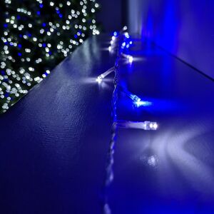 16m 200 LED Premier Outdoor Christmas Lights Blue & White on Clear Wire 16m 200 LED Premier Outdoor Christmas Lights Blue & White on Clear Wire