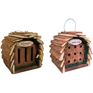 Selections Wooden Hanging Butterfly & Ladybird House Set Selections Wooden Hanging Butterfly & Ladybird House Set