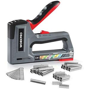 WORKPRO 6-in-1 Heavy Duty Staple Gun with 4000 Staples, Manual Nail Gun/Brad Nai WORKPRO 6-in-1 Heavy Duty Staple Gun with 4000 Staples, Manual Nail Gun/Brad Nai