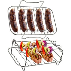 SPARES2GO Racks for DAEWOO Air Fryer SDA2310 Dual Double Basket Shelf Skewer x 2 SPARES2GO Racks for DAEWOO Air Fryer SDA2310 Dual Double Basket Shelf Skewer x 2