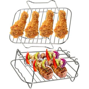 SPARES2GO Racks for SWAN Air Fryer Duo Digital 8L Double Basket Grill Shelf Skewer x 2 SPARES2GO Racks for SWAN Air Fryer Duo Digital 8L Double Basket Grill Shelf Skewer x 2