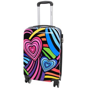 A1 FASHION GOODS (Multicolour, Cabin) Expandable Hard Shell Multicolour Hearts 4 Wheel Luggage Su A1 FASHION GOODS (Multicolour, Cabin) Expandable Hard Shell Multicolour Hearts 4 Wheel Luggage Su