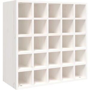 vidaXL Solid Wood Pine Wine Cabinet - Wine Cabinet in White with 25 Holes vidaXL Solid Wood Pine Wine Cabinet - Wine Cabinet in White with 25 Holes