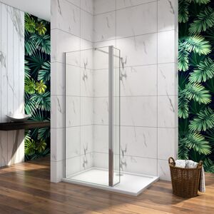 AICA (Shower screen:760mm;Side panel:300mm) 8mm Walk In Wet Room Shower Enclosure Scr AICA (Shower screen:760mm;Side panel:300mm) 8mm Walk In Wet Room Shower Enclosure Scr