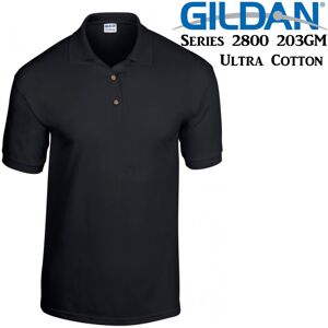 (S) Gildan Jersey POLO Collar T-SHIRT Black tee S - XXL Ultra Cotton (S) Gildan Jersey POLO Collar T-SHIRT Black tee S - XXL Ultra Cotton