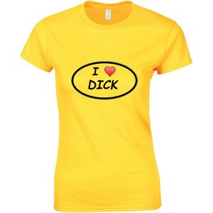 Gildan (Yellow, XL) I love Dick Penis Sex Funny Comedy Joke Rude Sign Ladies Women T Sh Gildan (Yellow, XL) I love Dick Penis Sex Funny Comedy Joke Rude Sign Ladies Women T Sh