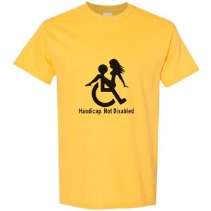 Gildan (Yellow, L) Handicap Not Disabled Funny Joke Rude Offensive Slogan Men T Shirt T Gildan (Yellow, L) Handicap Not Disabled Funny Joke Rude Offensive Slogan Men T Shirt T