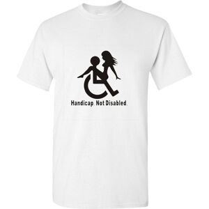 Gildan (White, L) Handicap Not Disabled Funny Joke Rude Offensive Slogan Men T Shirt Te Gildan (White, L) Handicap Not Disabled Funny Joke Rude Offensive Slogan Men T Shirt Te