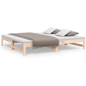 (Brown) vidaXL Solid Wood Pine Pull-out Day Bed Wooden Sofa Bed Multi Colours/Si (Brown) vidaXL Solid Wood Pine Pull-out Day Bed Wooden Sofa Bed Multi Colours/Si
