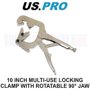 US PRO Tools 10" Multi-use Locking Clamp With 2 Size Rotatable 90 Jaw mole 5903 US PRO Tools 10" Multi-use Locking Clamp With 2 Size Rotatable 90 Jaw mole 5903