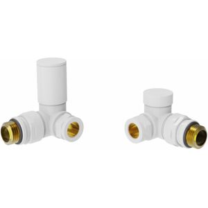 NRG (White) Round Head Manual Corner Radiator Rad Valves 1/2"x15mm Brass Twin Pack NRG (White) Round Head Manual Corner Radiator Rad Valves 1/2"x15mm Brass Twin Pack