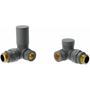 NRG (Anthracite) Round Head Manual Corner Radiator Rad Valves 1/2"x15mm Brass Twin P NRG (Anthracite) Round Head Manual Corner Radiator Rad Valves 1/2"x15mm Brass Twin P