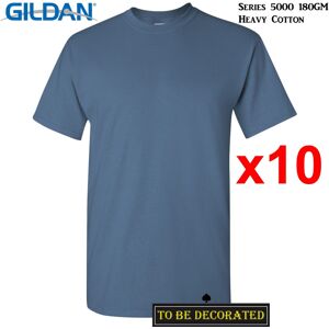 (L) 10 Packs Gildan T-SHIRT Basic Tee S - 5XL Small Big Men Heavy Cotton (Indigo (L) 10 Packs Gildan T-SHIRT Basic Tee S - 5XL Small Big Men Heavy Cotton (Indigo