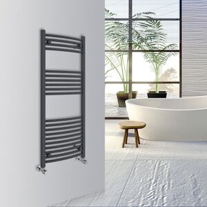 (Anthracite, 1200x500mm) Warmehaus Curved Bathroom Heated Towel Rail Warmer Radi (Anthracite, 1200x500mm) Warmehaus Curved Bathroom Heated Towel Rail Warmer Radi