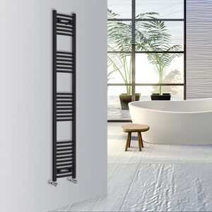 (Black, 1800x300mm) Warmehaus Curved Bathroom Heated Towel Rail Warmer Radiator (Black, 1800x300mm) Warmehaus Curved Bathroom Heated Towel Rail Warmer Radiator