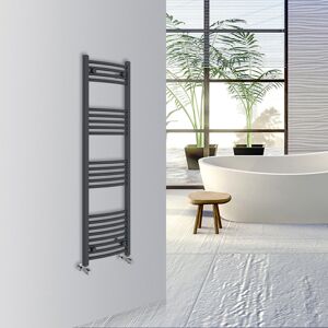 (Anthracite, 1400x400mm) Warmehaus Curved Bathroom Heated Towel Rail Warmer Radi (Anthracite, 1400x400mm) Warmehaus Curved Bathroom Heated Towel Rail Warmer Radi