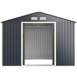 Costway Metal Storage Shed for Garden and Tools w/Sliding Double Lockable Door Costway Metal Storage Shed for Garden and Tools w/Sliding Double Lockable Door