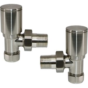 (Satin Nickel, Angled) Warmehaus 15mm Pair of Radiator Valve for Heated Towel Ra (Satin Nickel, Angled) Warmehaus 15mm Pair of Radiator Valve for Heated Towel Ra