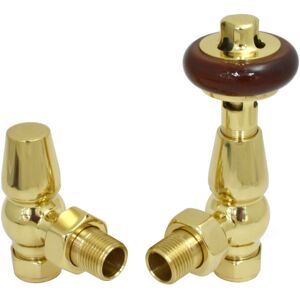 (Polished Brass) Warmehaus Chelsea Traditional Angled TRV Thermostatic Radiator (Polished Brass) Warmehaus Chelsea Traditional Angled TRV Thermostatic Radiator