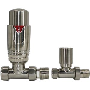 (Satin Nickel, Straight) Warmehaus Thermostatic Radiator Valve 15mm Radiator TRV (Satin Nickel, Straight) Warmehaus Thermostatic Radiator Valve 15mm Radiator TRV