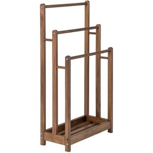 Costway Wood Towel Drying Rack with 3 Individual Bars & Bottom Storage Shelf Costway Wood Towel Drying Rack with 3 Individual Bars & Bottom Storage Shelf