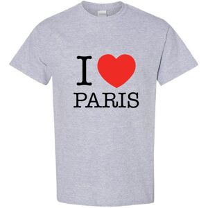 Gildan (Sport Grey, S) I love Heart Paris France City French Fashion Men T Shirt Tee To Gildan (Sport Grey, S) I love Heart Paris France City French Fashion Men T Shirt Tee To
