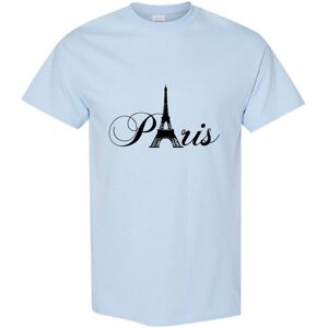Gildan (Light Blue, XL) Paris Black Silhouette Eiffel Tower France Art Men Print T Shir Gildan (Light Blue, XL) Paris Black Silhouette Eiffel Tower France Art Men Print T Shir
