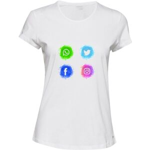 Gildan (2XL) Social Media WhatsApp Instagram FB Twitter White Ladies Women T Shirt Tee Gildan (2XL) Social Media WhatsApp Instagram FB Twitter White Ladies Women T Shirt Tee