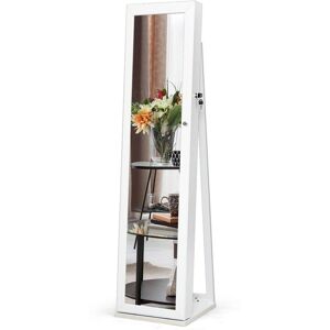 Costway Jewelry Cabinet Free Standing Armoire 2-in-1 Lockable Jewel Organizer Costway Jewelry Cabinet Free Standing Armoire 2-in-1 Lockable Jewel Organizer