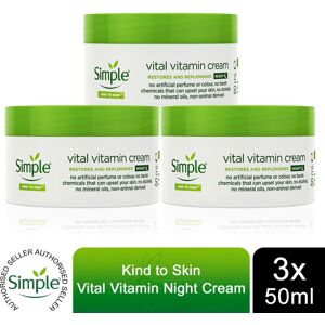 Simple Vital Vitamin Night Cream - Sensitive Skin - 50ml 6 Pack Simple Vital Vitamin Night Cream - Sensitive Skin - 50ml 6 Pack