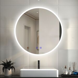 AICA Bathrooms (60cm) Round Mirror with 3 LED light, Bluetooth, Demister AICA Bathrooms (60cm) Round Mirror with 3 LED light, Bluetooth, Demister