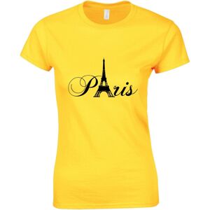 Gildan (Yellow, XL) Paris Black Silhouette Eiffel Tower France Art Ladies Women T Shirt Gildan (Yellow, XL) Paris Black Silhouette Eiffel Tower France Art Ladies Women T Shirt