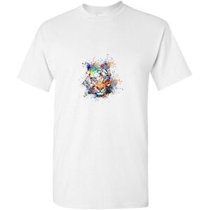 Gildan (M) Colourful Cool Wild Tiger Face Novelty Art White Men T Shirt Tee Top Gildan (M) Colourful Cool Wild Tiger Face Novelty Art White Men T Shirt Tee Top