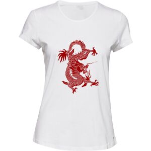 Gildan (XL) Aesthetic Red Chinese Dragon Firedrake White Female Ladies Women T Shirt Te Gildan (XL) Aesthetic Red Chinese Dragon Firedrake White Female Ladies Women T Shirt Te