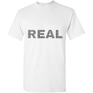 Gildan (White, XL) Real Fake Black Text Art Silhouette 3D Art Men T Shirt Tee Top Gildan (White, XL) Real Fake Black Text Art Silhouette 3D Art Men T Shirt Tee Top