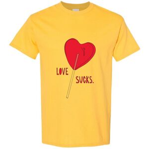 Gildan (Yellow, 2XL) Love Sucks Red Lolly Pop Stick Candy Funny Novelty Men T Shirt Tee Gildan (Yellow, 2XL) Love Sucks Red Lolly Pop Stick Candy Funny Novelty Men T Shirt Tee