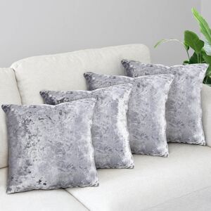 Unbranded Cushions luxurious Set of 4 Silver & Grey diamante Sparkle Crushed Velvet Cover Unbranded Cushions luxurious Set of 4 Silver & Grey diamante Sparkle Crushed Velvet Cover