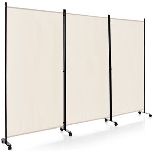 Costway 3 Panel Folding Privacy Room Divider Rolling Privacy Screens W/ Wheels Costway 3 Panel Folding Privacy Room Divider Rolling Privacy Screens W/ Wheels