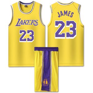 Unbranded (Yellow, 26) James jersey No. 23 Lakers children's basketball uniform set Unbranded (Yellow, 26) James jersey No. 23 Lakers children's basketball uniform set