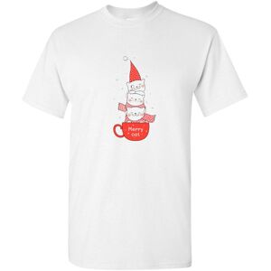 Gildan (2XL) Merry Christmas Cat Cafe Winter Cartoon Art White Men T Shirt Tee Top Gildan (2XL) Merry Christmas Cat Cafe Winter Cartoon Art White Men T Shirt Tee Top