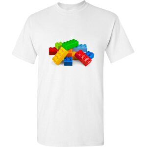 Gildan (White, XL) Colourful Lego Building Blocks Brick Fun Toys Men T Shirt Tee Top Gildan (White, XL) Colourful Lego Building Blocks Brick Fun Toys Men T Shirt Tee Top