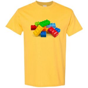 Gildan (Yellow, S) Colourful Lego Building Blocks Brick Fun Toys Men T Shirt Tee Top Gildan (Yellow, S) Colourful Lego Building Blocks Brick Fun Toys Men T Shirt Tee Top
